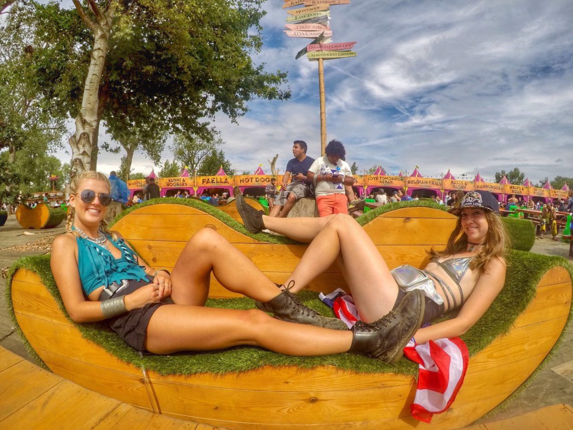 Casey and Claudia hanging out at Tomorrowland Belgium.