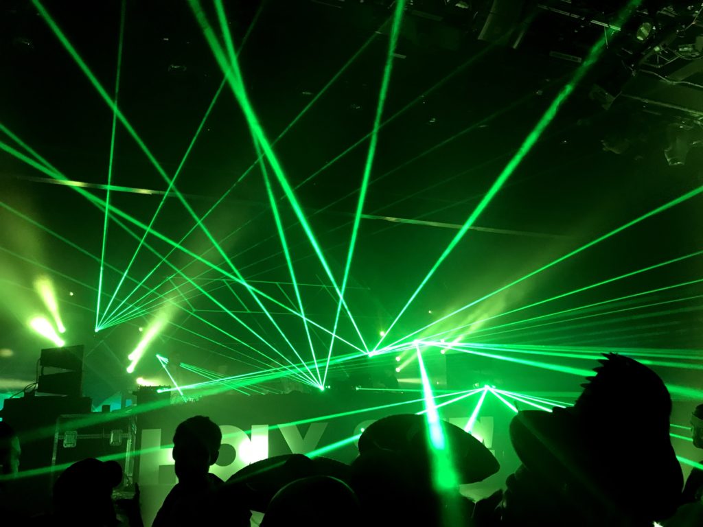 Getting absolutely blasted by lasers at Worthy in the Theater.