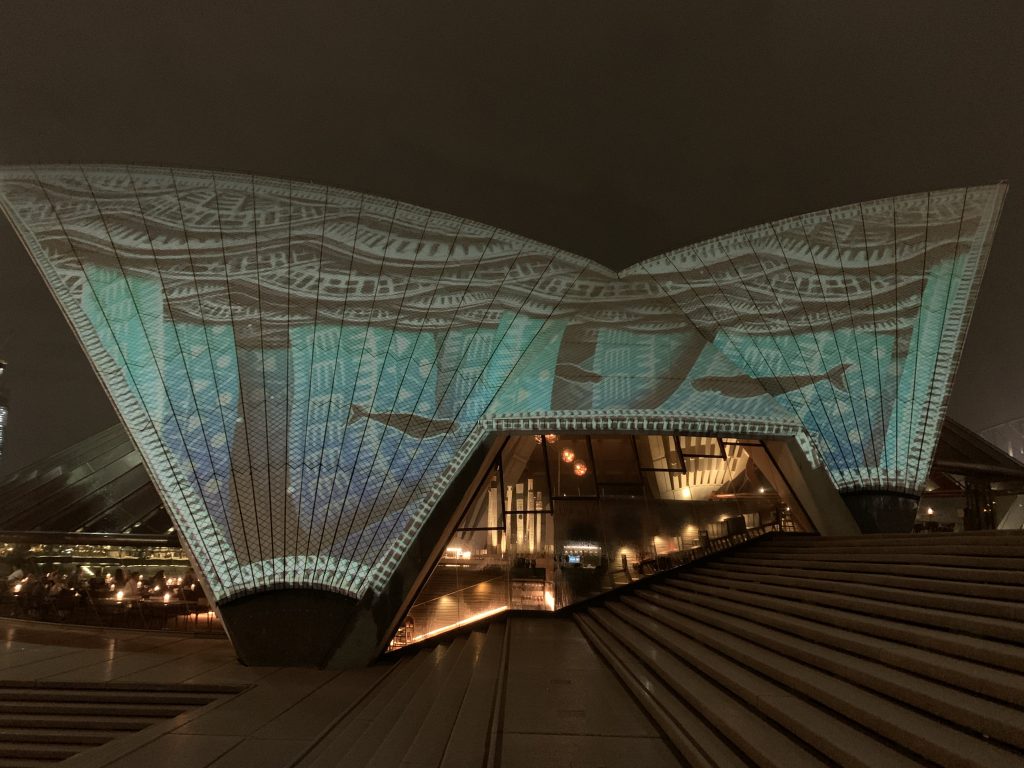 Light show on the Sydney Opera House
